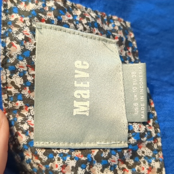 Maeve drawstring shirt dress Sz 6 (BLUE) - Picture 8 of 9